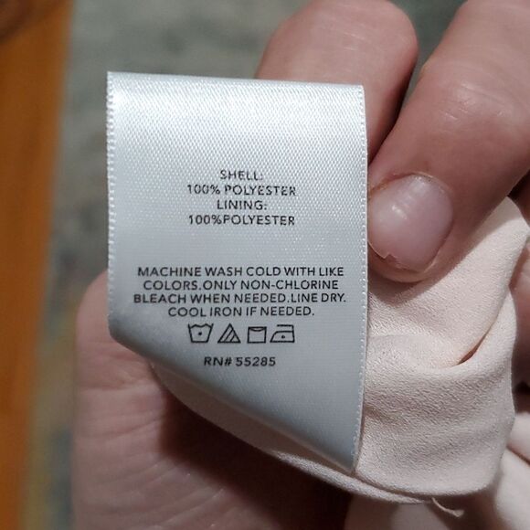 Express Dress in Baby Pink Floral with Mock Neck and Ruffles Size XS - Picture 12 of 13